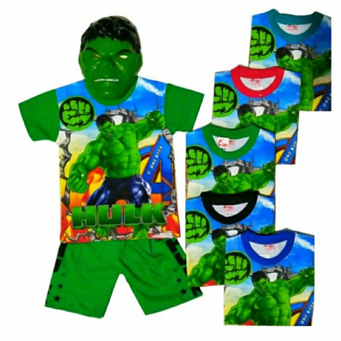 TERLARIS DAN TERBARU - (BISA COD) Baju anak/SETELAN TERMURAH MOTIF HULK tanpa topeng - 4