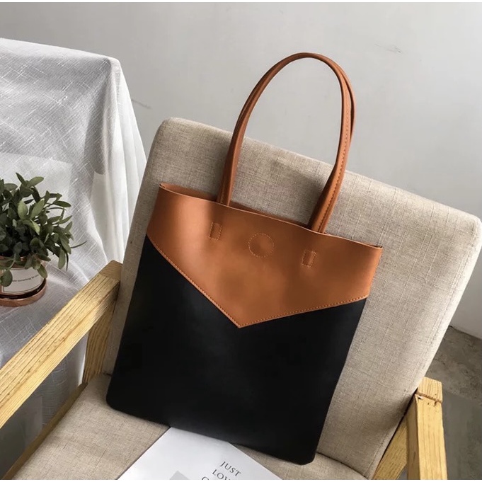 FLASH SALE - TOTEBAG KULIT UKURAN 32x35 CM BERBAHAN KULIT SINTETIS IMPORT BANDUNG | TOTEBAG BESAR UNTUK WANITA KERJA/KULIAH | TOTEBAG DUA WARNA | TOTEBAG IMPORT | TOTEBAG PRIA/WANITA | TOTEBAG KULIT TEBAL | TOTEBAG COKLAT | TOTEBAG CREAM, HITAM