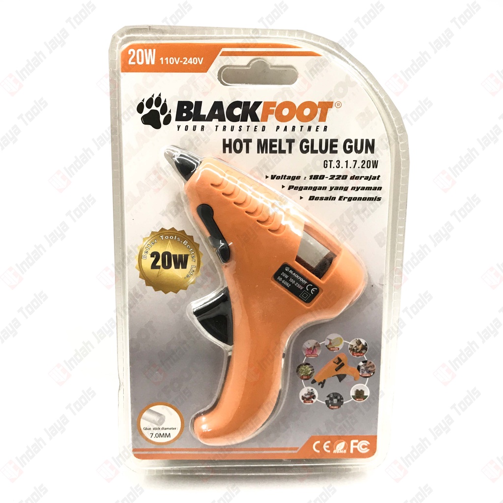 BLACKFOOT Hot Melt Glue Gun 7 mm Kecil - Lem Tembak Silikon