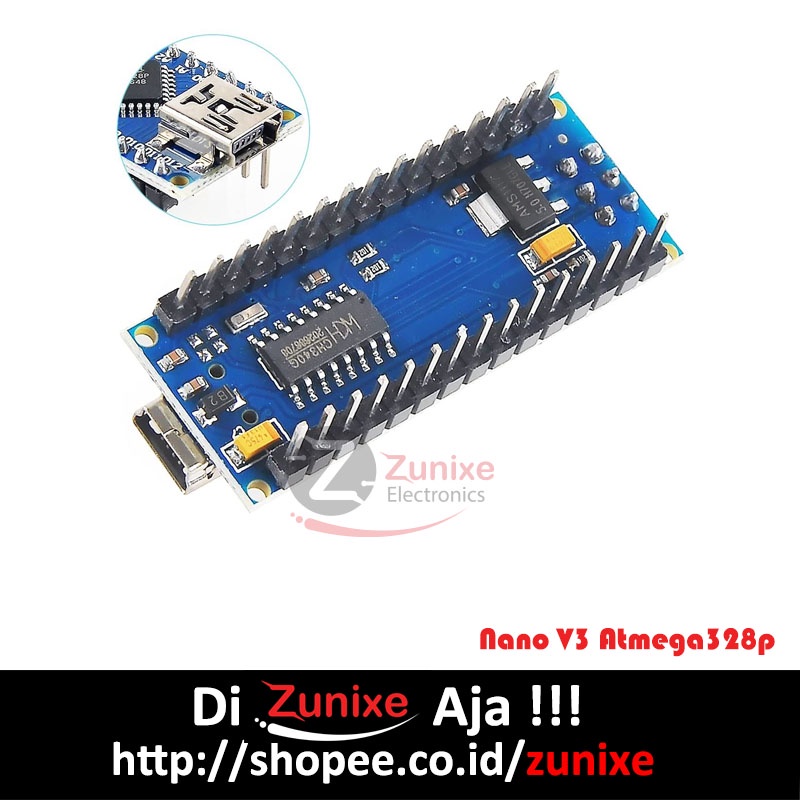 Nano V3 CH340 Compatible Soldered Plus Kabel Atmega328p