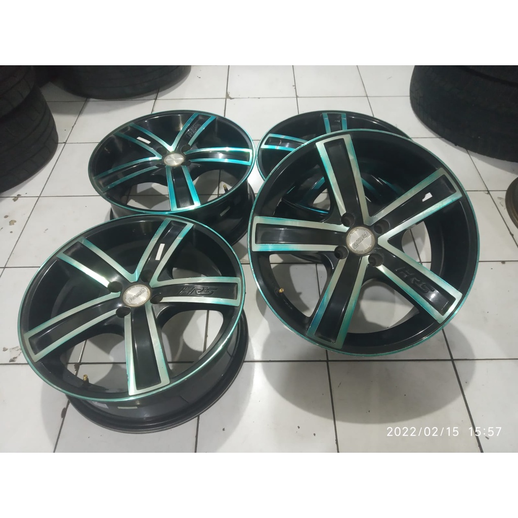 velg mobil bekas murah ring 17 pcd 4x100 warna hitam cocok untuk mobil agya brio sirion avega city v