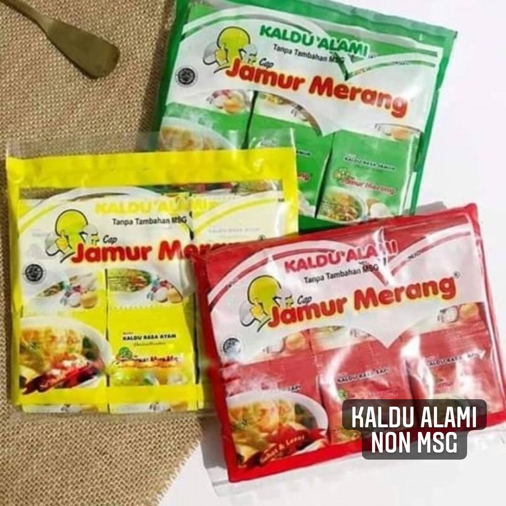 

KALDU JAMUR MERANG 1 Pack Isi 30 Sachet | Kaldu Jamur Merang Termurah