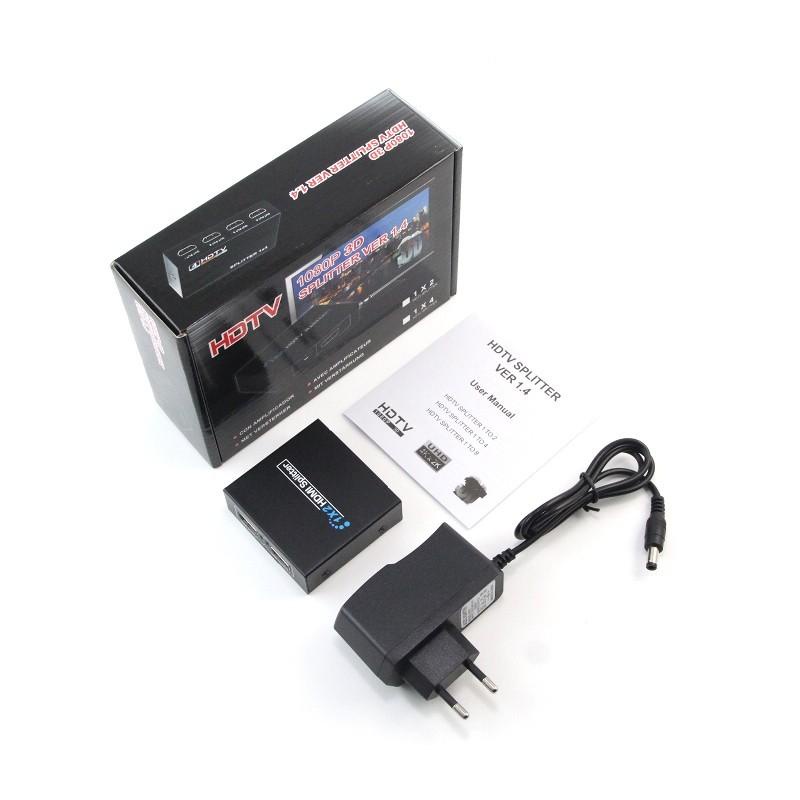 HDMI SPLITTER 1-2 SUPPORT VIDEO 3D FULL HD 1080P JARAK BISA SAMPAI 15 METER SPEED DATA TRANSFER 10.2 GBPS - TEKNO KITA