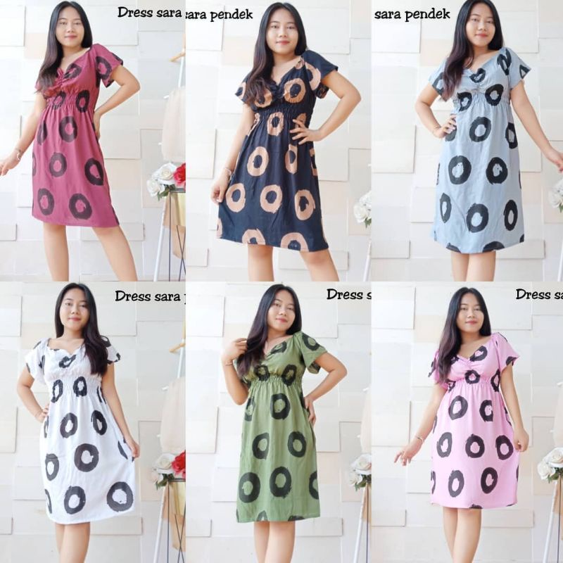 Dress Sara / Zara Pendek Rayon Bali premium Daster Bali Murah