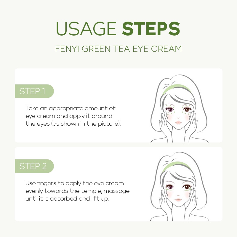 BPOM Fenyi Green Tea Eye Cream Sachet Menghilangkan Kantung Mata Mengencangkan Kulit Memperbaiki 2g