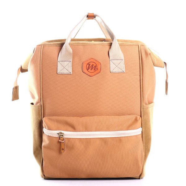 Tas Ransel Laptop 14 Inch Tas Sekolah Tas Kuliah, Backpack Mokamula Travola Bronze Brown