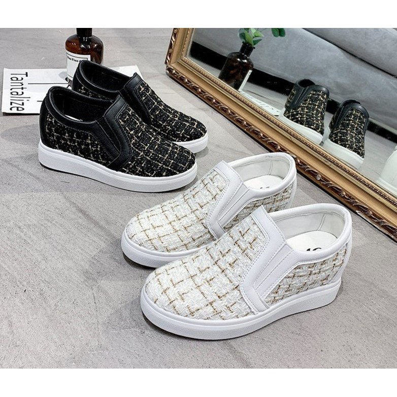 [DUNIA FASHION] Sepatu Slip On Wedges Wanita Sepatu Korea Style Import premium quality DF 580