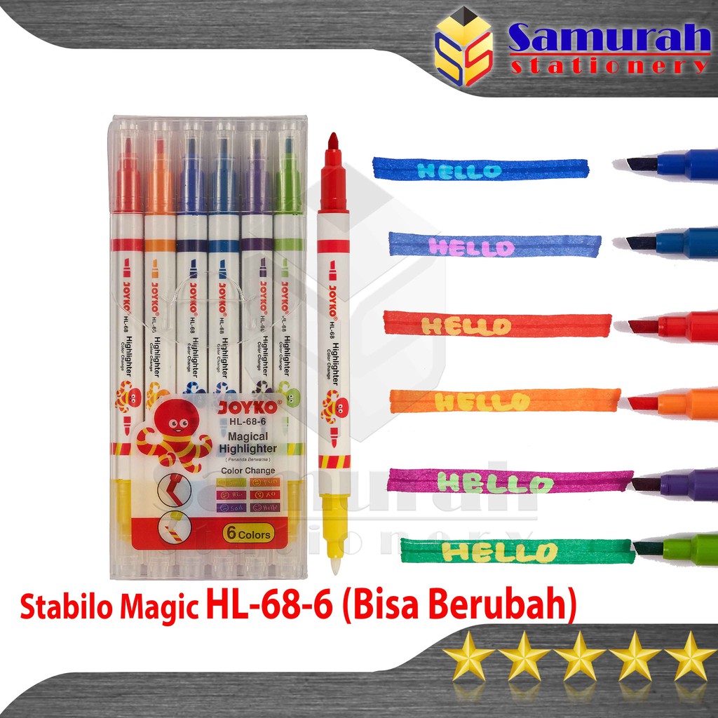 

Highlighter Magical Joyko HL-68 / Spidol Penanda HL 68 6 Warna