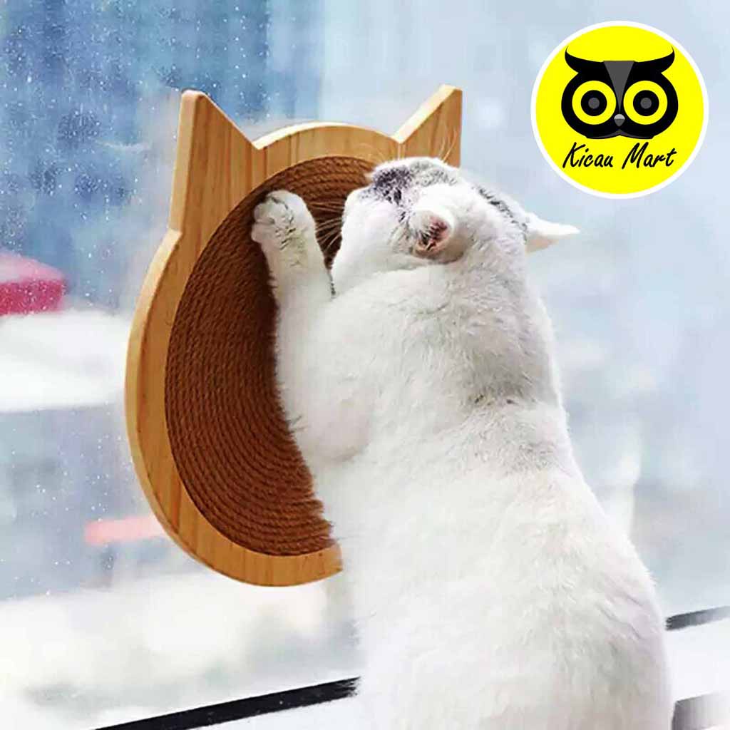 Papan Garukan Kucing Tempel Dinding Wooden Cat Scratcher Mainan Kucing Cakaran Alas Pengasah Cakar Kucing Kitten Anabul Papan Cakaran Kucing Anjing Cat Toys Kitten Sisal Rope Board Portable