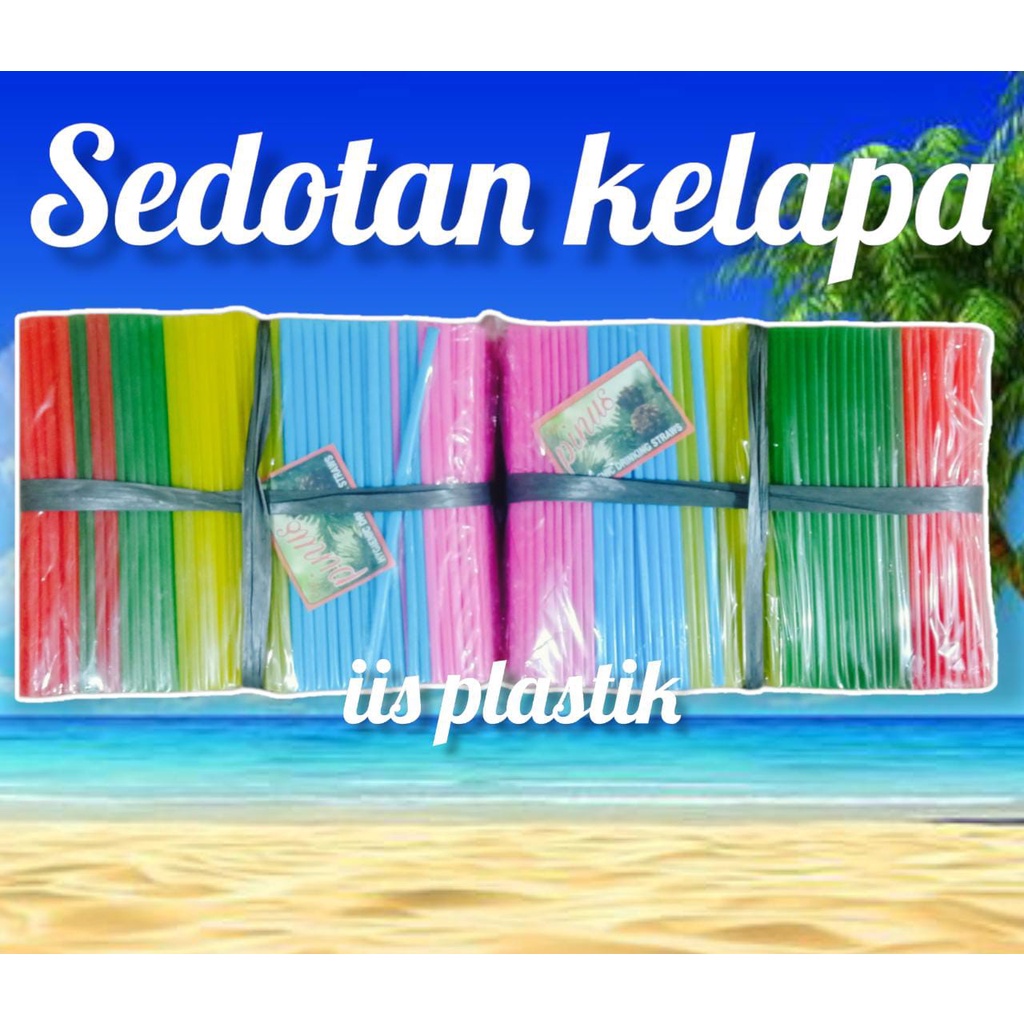 sedotan kombinasi / sedotan warna - warni / sedotan kelapa