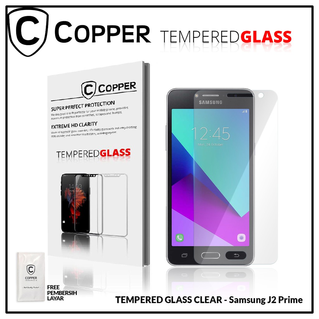 Samsung J2 Prime - COPPER Tempered Glass Full Clear