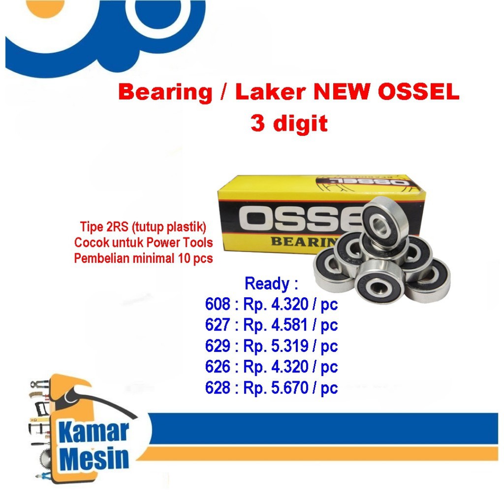 TERMURAH 10 PCS Bearing 627 Ossel Laker 627 Ossel