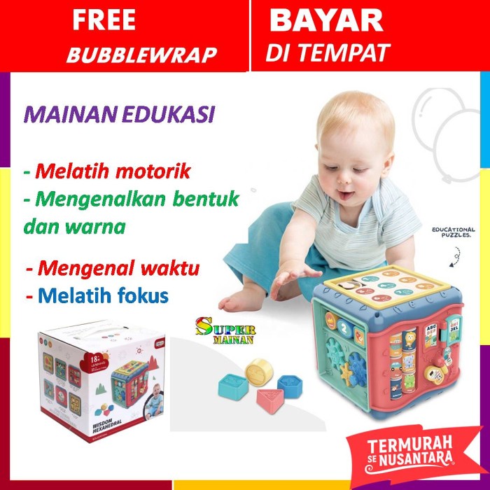 Mainan Anak Mainan bayi 6 7 8 9 bulan mainan edukasi anak 1 2 3 4 tahun musik bayi(A7N5) SNI Mainan 
