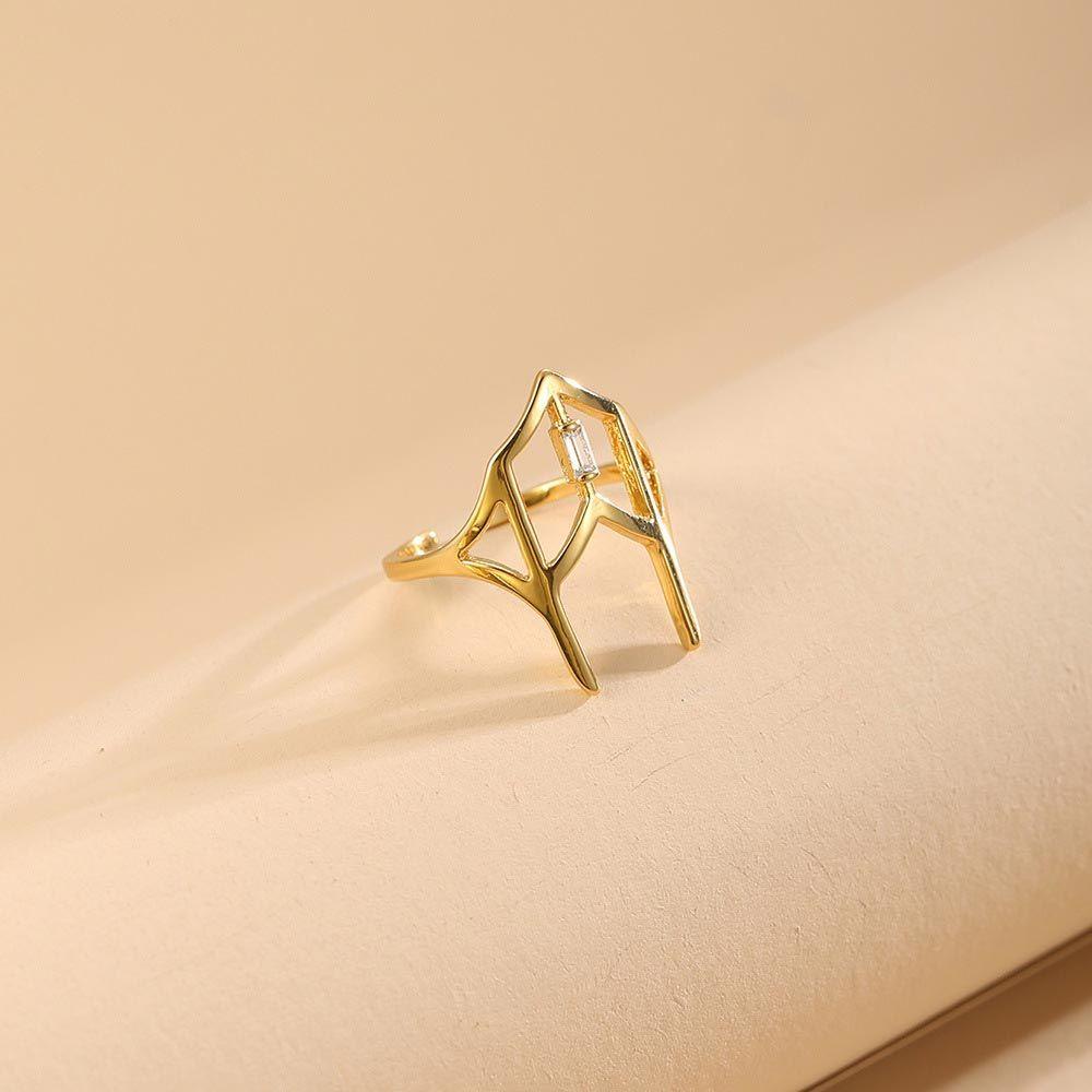 Mxbeauty Cincin Kuku Wanita Trendy Vintage Untuk Perempuan Hollow Zircon Ujung Jari Penutup Pelindung