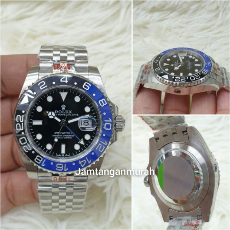 jam tangan rolex gmt batman pria mesin swiss eta kualitas original