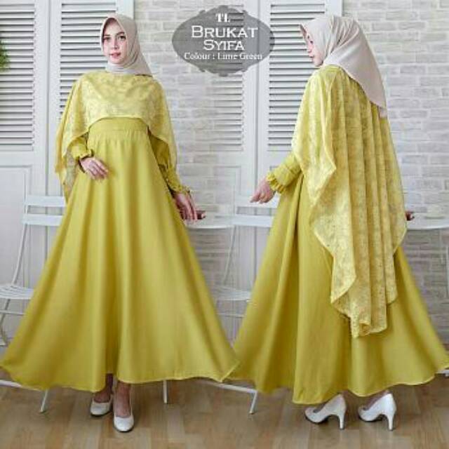 FASHION GAMIS MUSLIM MODERN MODEL TERBARU MASA KINI GAMIS JUMBO MAXI DRESS MUSLIM BRUKAT TANPA HIJAB