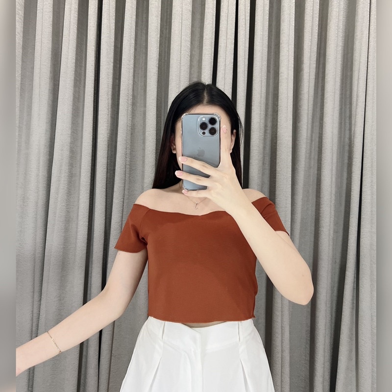 Crop top sabrina rib 049 | Sabrina crop | Atasan crop