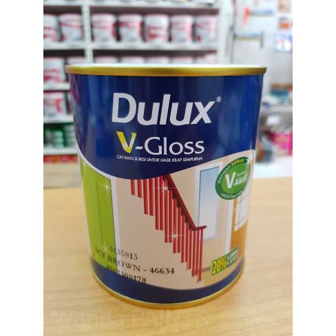  DULUX  V  GLOSS  CAT KAYU BESI WARNA PUTIH DOFF  1KG 