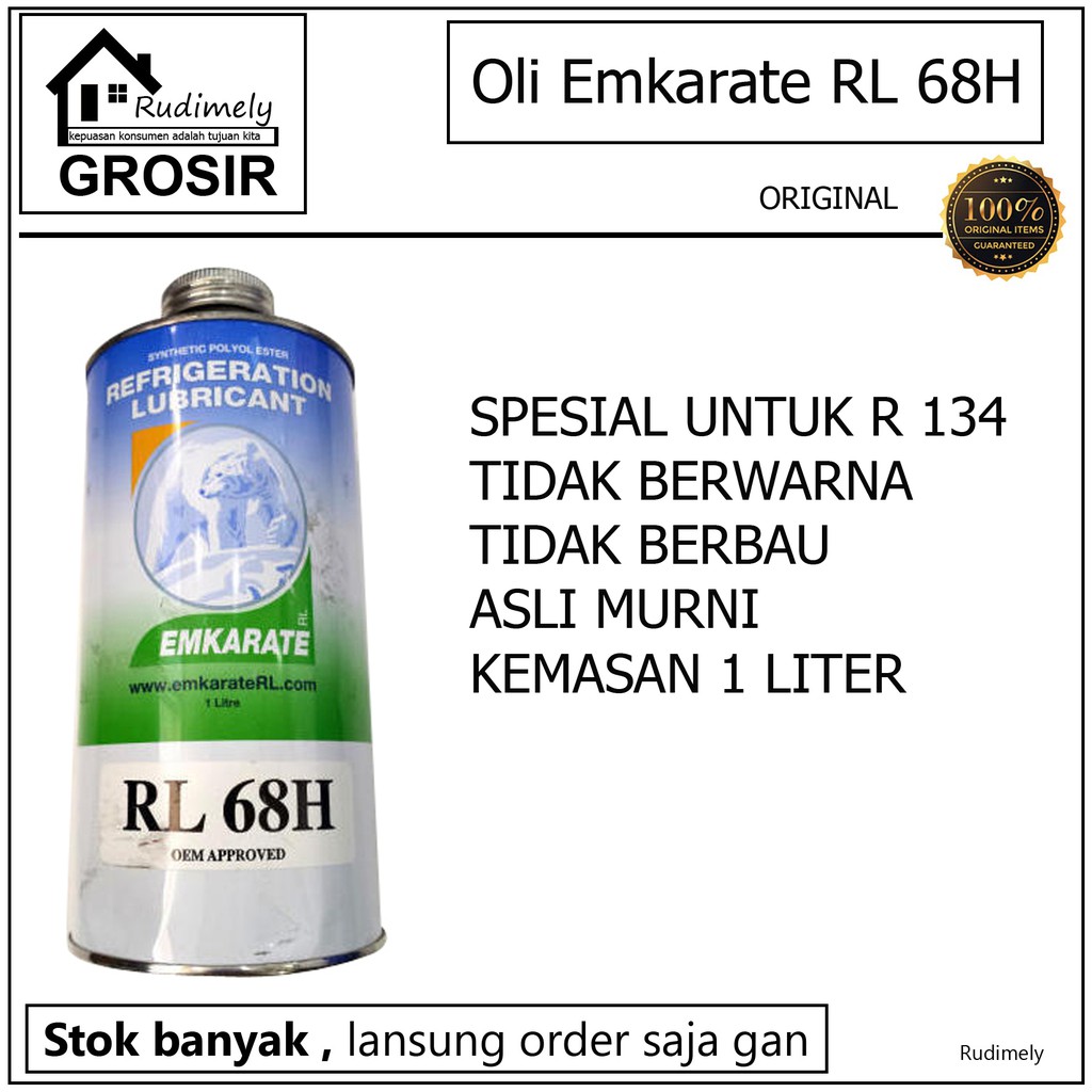 GR0SIR Oli emkarate RL-68H/ oli compresor ac UTUK R134A 1LITER