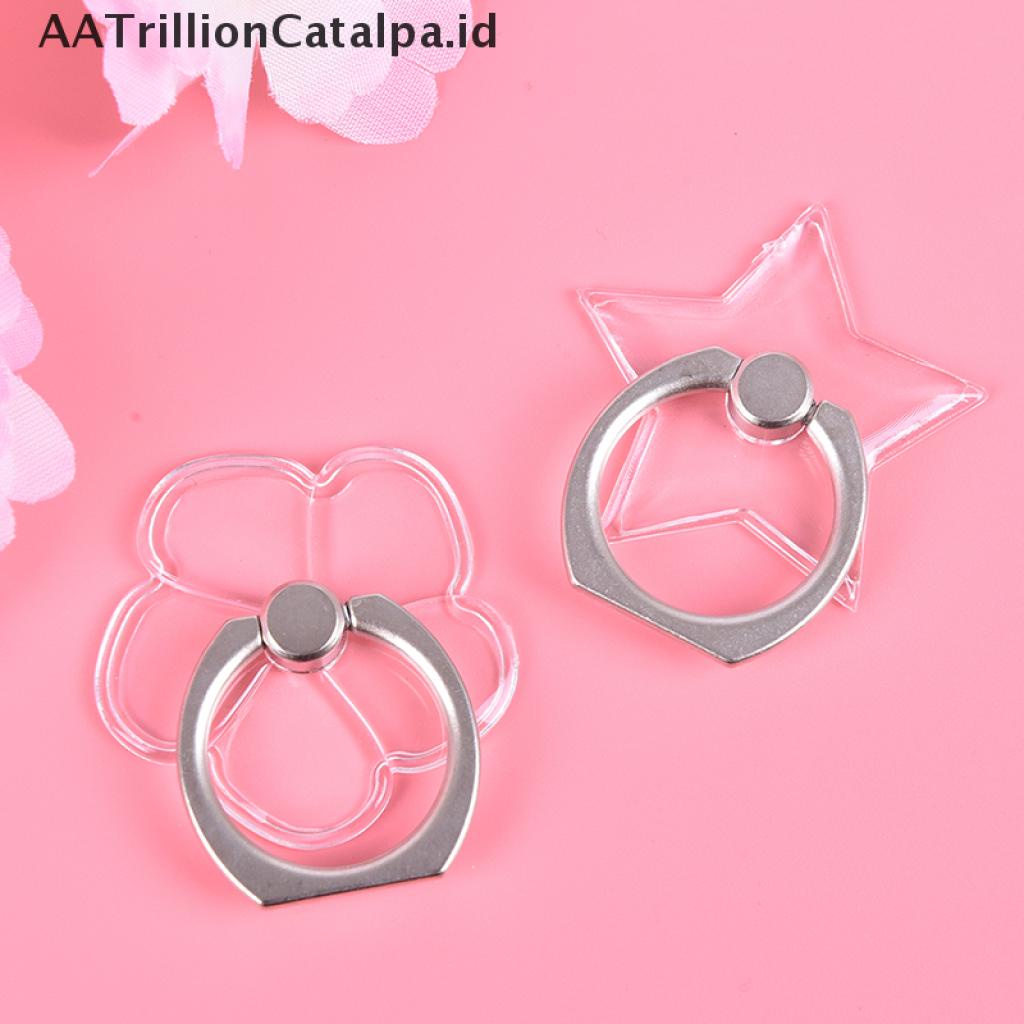 (AATrillionCatalpa) Ring Stand Holder Hp Universal Transparan Bisa Berputar 360 °