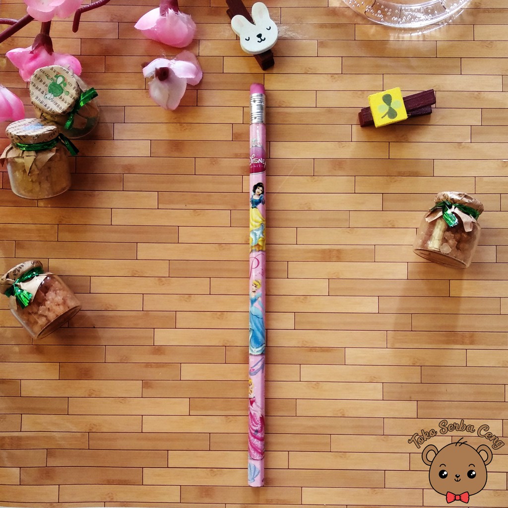 

Pensil Kayu dengan Penghapus Cantik Lucu Disney Princess Pink