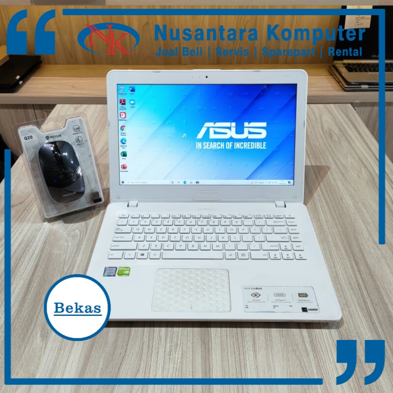 Laptop ASUS A442UR - Putih (core i5 gen 8) Dual VGA Nvidia 2gb
