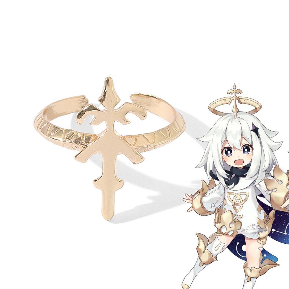 [Elegan] Genshin Impact Ring Kreatif Punk Anime Peripheral Hias Adjustable Hadiah Untuk Pria Mahkota Cincin