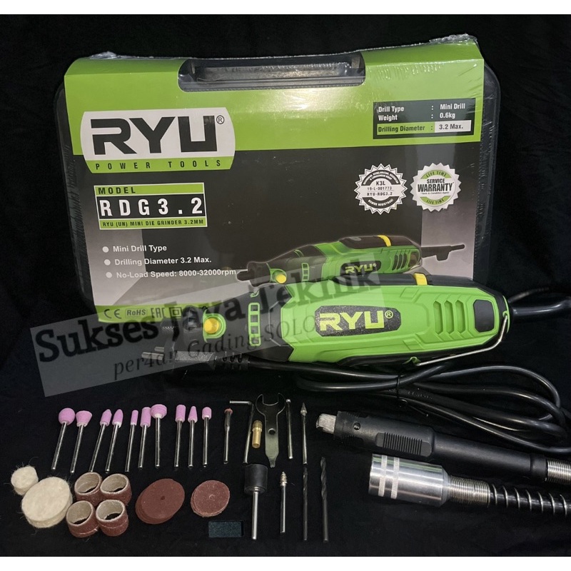 mini die grinder gerinda mini Ryu tekiro mini drill bor cun chun gurinda grenda RDG 3.2