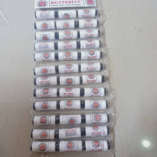 Benang Jahit / Benang Jahit Syntetis / Benang Warna Putih Butterfly / Benang Butterfly