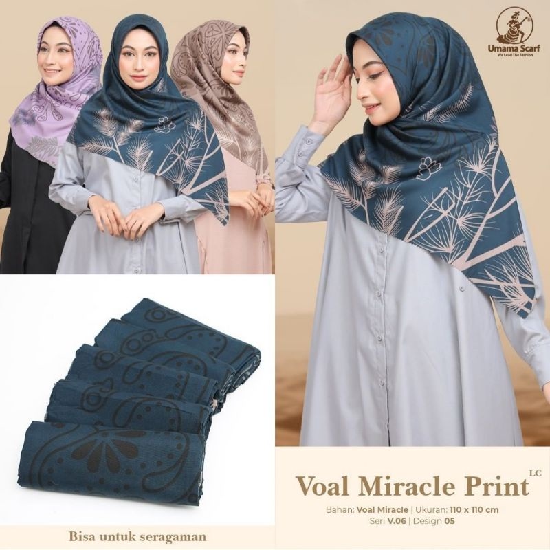 Hijab segi empat / jilbab persegi / kerudung katun motif / merk umama