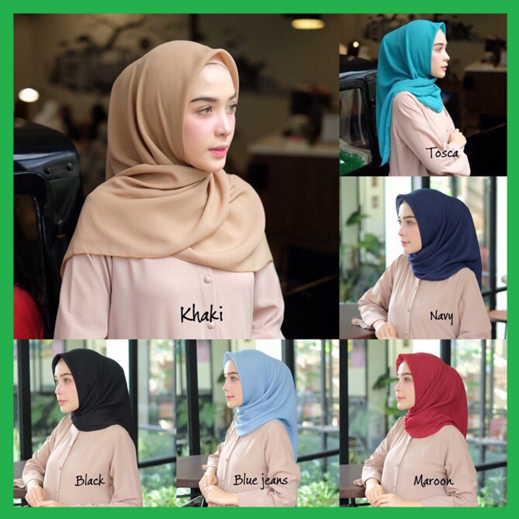 ✅ Part 2 Jilbab Bella Square Polycotton /Segi Empat Bellanium / Kerudung Segi 4 Laudiya Hijab Double Hycon Original by Cileunyi Collection