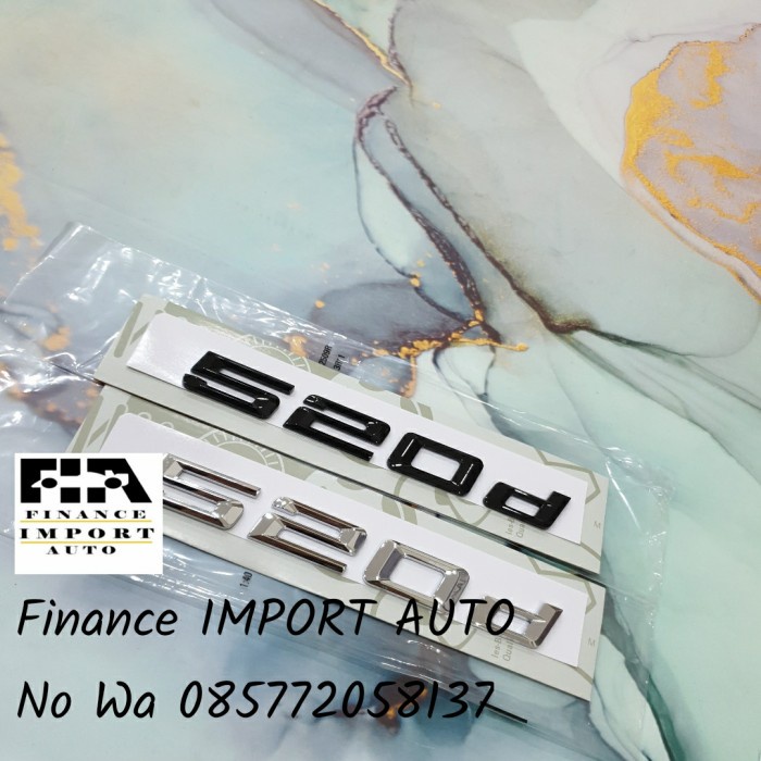 emblem BMW 3 series bagasi belakang 520d emblem bmw tulisan 520d bmw - Putih