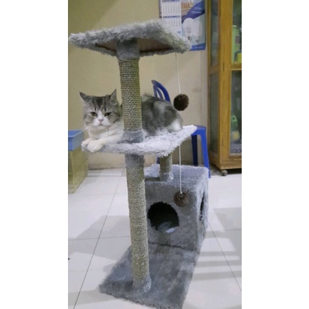 Cat tree cat condo  cat scratcher mainan kucing garukan kucing (Ready)