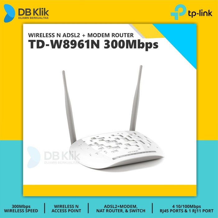 Modem Router TP Link TD-W8961N ADSL2+ 300Mbps - TPLink TD W8961N