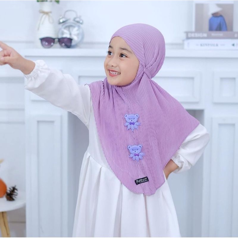 Jilbab Plisket Anak / Bergo Anak Plisket Lucu