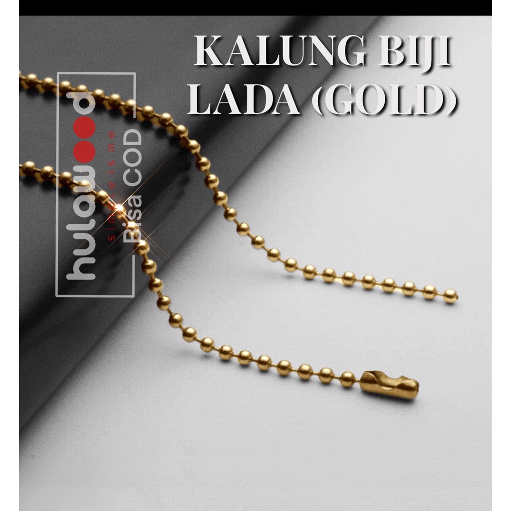 Kalung Rantai Titanium MCI Stainless Anti Karat pria Wanita BIJI BAMBU HITAM (REAL PICT)