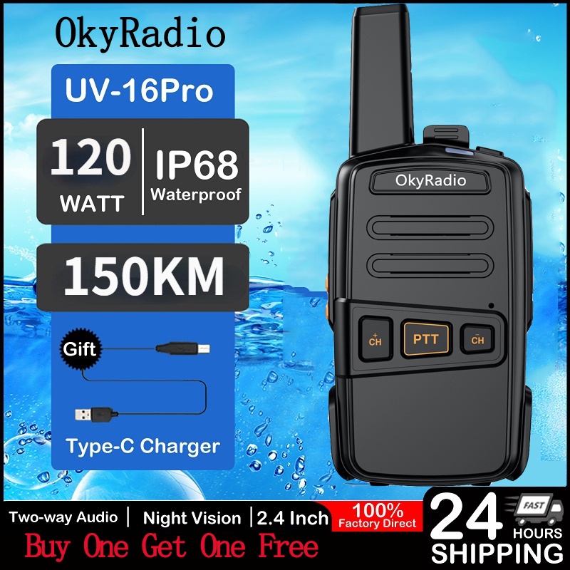 [2 Units] HT Handy Talky OkyRadio N3 Radio 5W 128CH UHF+VHF FM 2 Way 16 Saluran Portabel Original Im