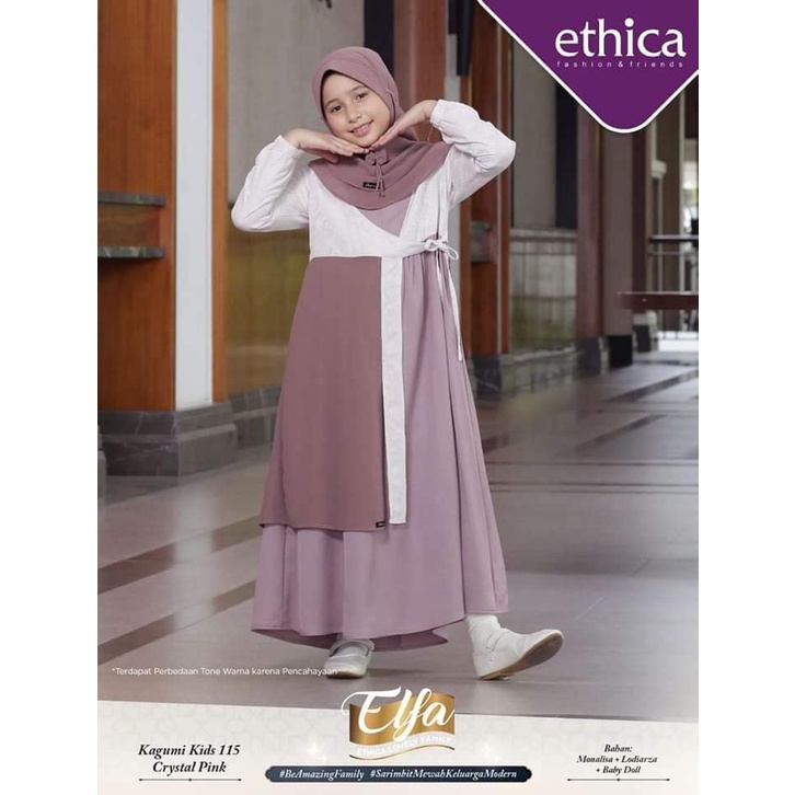 GAMIS ANAK TERBARU / GAMIS ANAK KAGUMI KIDS 115 CRYSTAL PINK / GAMIS ANAK SET HIJAB / SARIMBIT KELUA