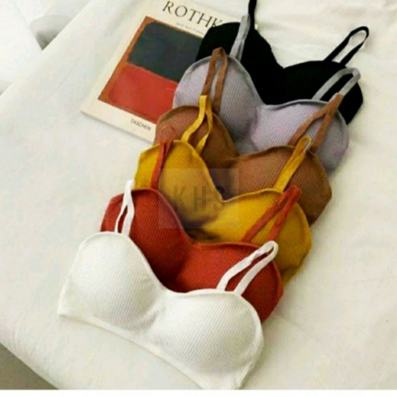 BH Bra Wanita Tanpa Kawat Bahan Halus Pakaian Dalam bralette Push Up Elastis Sexy sport Korea KHS-1