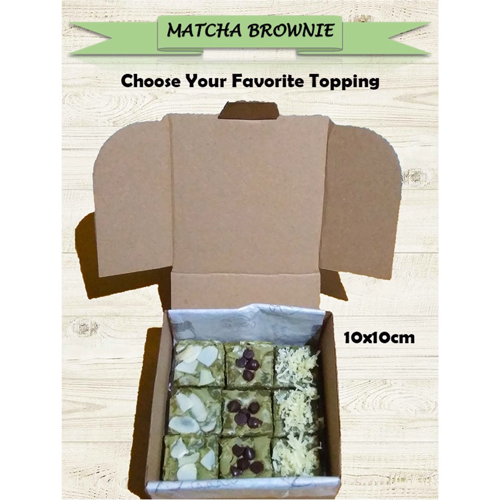 

Matcha Fudgy Brownies / Brownies Green Tea isi 9 , 18 , dan 25 slices ( Free Request Notes )