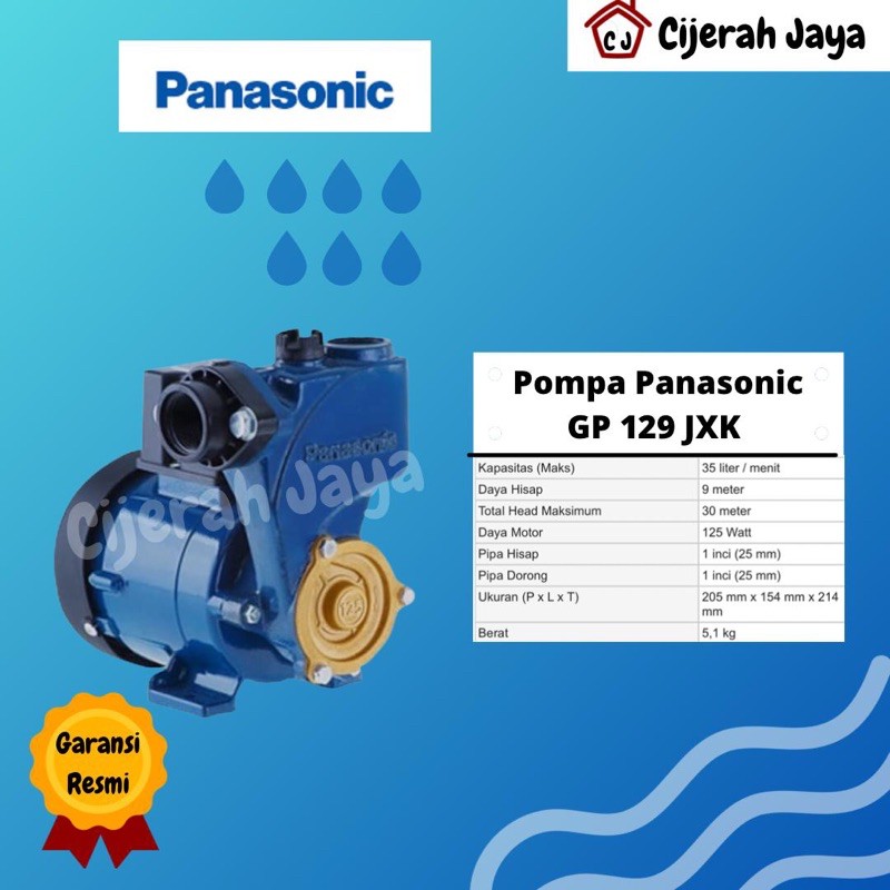 Pompa Air Panasonic Sumur Dangkal GP-129JXK ( Manual ) / GP129JXK / GP 129JXK