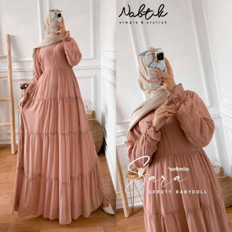 Sara Gamis Cerruty Babydoll Full Furing LD 110 cm by Nabtik
