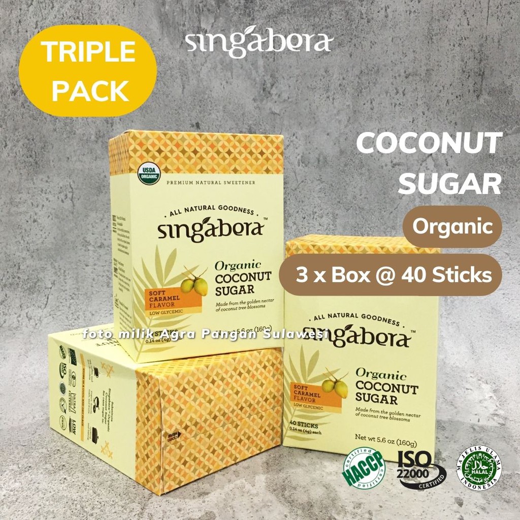 

Organic Coconut Sugar Singabera Stick Gula Kelapa Organik Triple Pack Sejenis Gula Merah Brown Palm