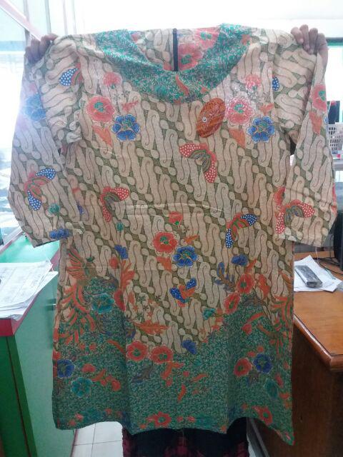 Miya Tunik Parang Gading Tunic Panjang Long Blouse Batik Pastel Soft Seragam Kantor Kerja Wanita