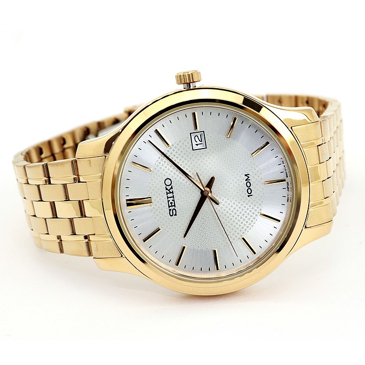 Seiko Quartz SUR296P1 Neo Classic Gold IP - Jam Tangan Pria SUR296