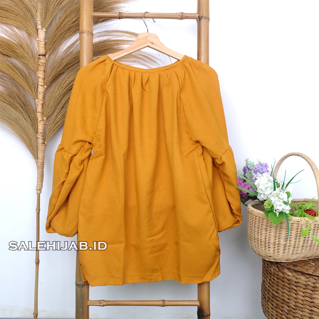 Baleri Blouse Balon / Luci Lucia Blouse Lengan Balon / Atasan Wanita Puffy Blouse Korean Style || BLUS CILA CILLA PUFFY LUNA-LUNA GOLD