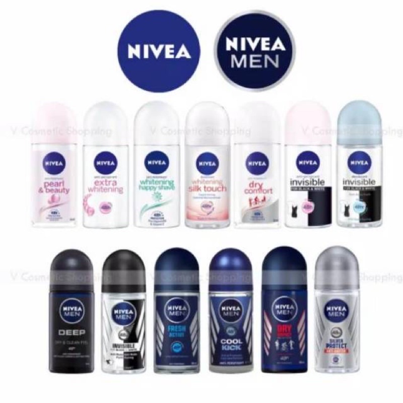 Nivea Deodorant Roll On 25ml // NIVEA DEODORANT men women 25ml / nivea hijab fresh/pearl&amp;beauty/ brightening happy shave/ extra whitening