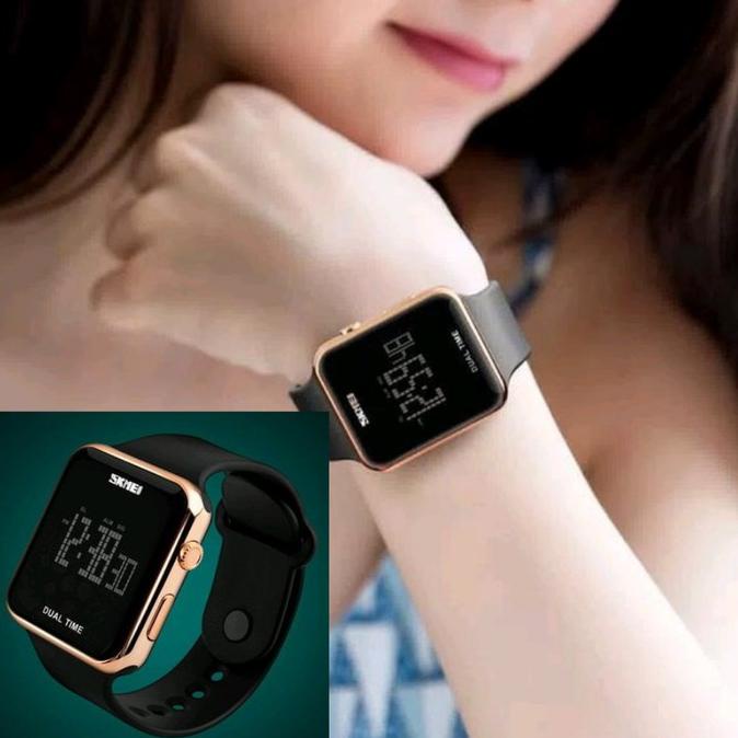 Jam Jm Tangan Wanita Kotak Original SKMEI Digital Anti Air Jam Cewek