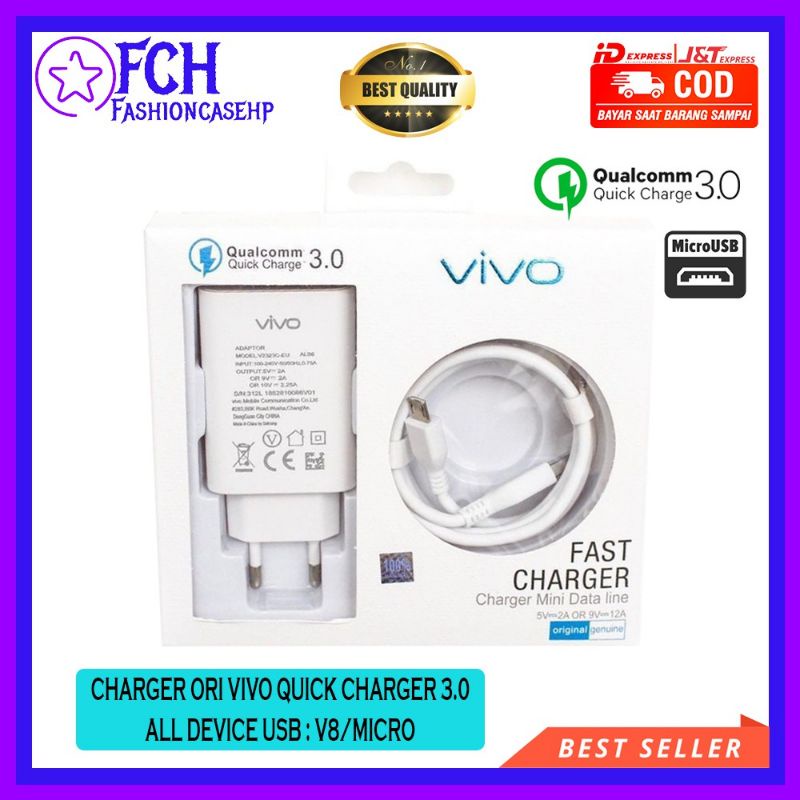 CHARGER VIVO X60 ORIGINAL 100% MICRO USB &amp; TIPE-C FAST CHARGING