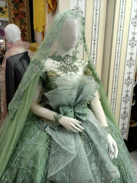 Baju Pengantin Hijau Wardah